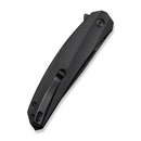 CIVIVI Sylvara Flipper & Button Lock Knife Black Aluminum Handle (3.66" Black Stonewashed Nitro - V Blade) C25024 Sample1