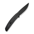 CIVIVI Sylvara Flipper & Button Lock Knife Black Aluminum Handle (3.66" Black Stonewashed Nitro - V Blade) C25024 Sample1