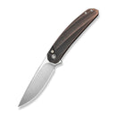 CIVIVI Sylvara Flipper & Button Lock Knife Black Hand Rubbed Copper Handle (3.66" Satin Finished Nitro - V Blade) C25024B Sample1