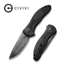 CIVIVI Synergy3 Flipper Knife G10 & Carbon Fiber Handle (3.24" Damascus Blade) C20075D - DS1 - CIVIVI