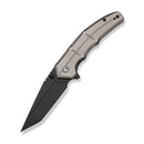 CIVIVI Tactron Flipper & Thumb Stud Knife Gray Aluminum Handle (3.2" Black Stonewashed Nitro - V Blade) C25049 Sample2 - CIVIVI