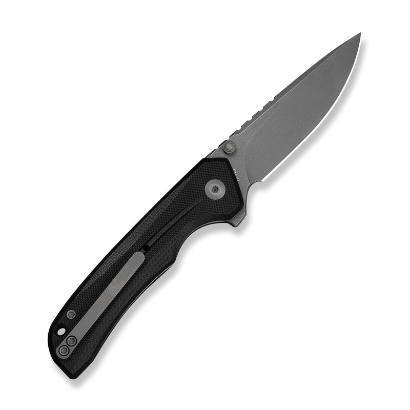 CIVIVI Tarask Flipper & Thumb Stud & Button Lock Knife Black G10 Handle (2.96" Gray Stonewashed Nitro - V Blade) C25023C - 1
