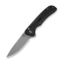 CIVIVI Tarask Flipper & Thumb Stud & Button Lock Knife Black G10 Handle (2.96" Gray Stonewashed Nitro - V Blade) C25023C - 1