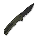 CIVIVI Tarask Flipper & Thumb Stud & Button Lock Knife OD Green G10 Handle (2.96" Black Stonewashed Nitro - V Blade) C25023C - 2