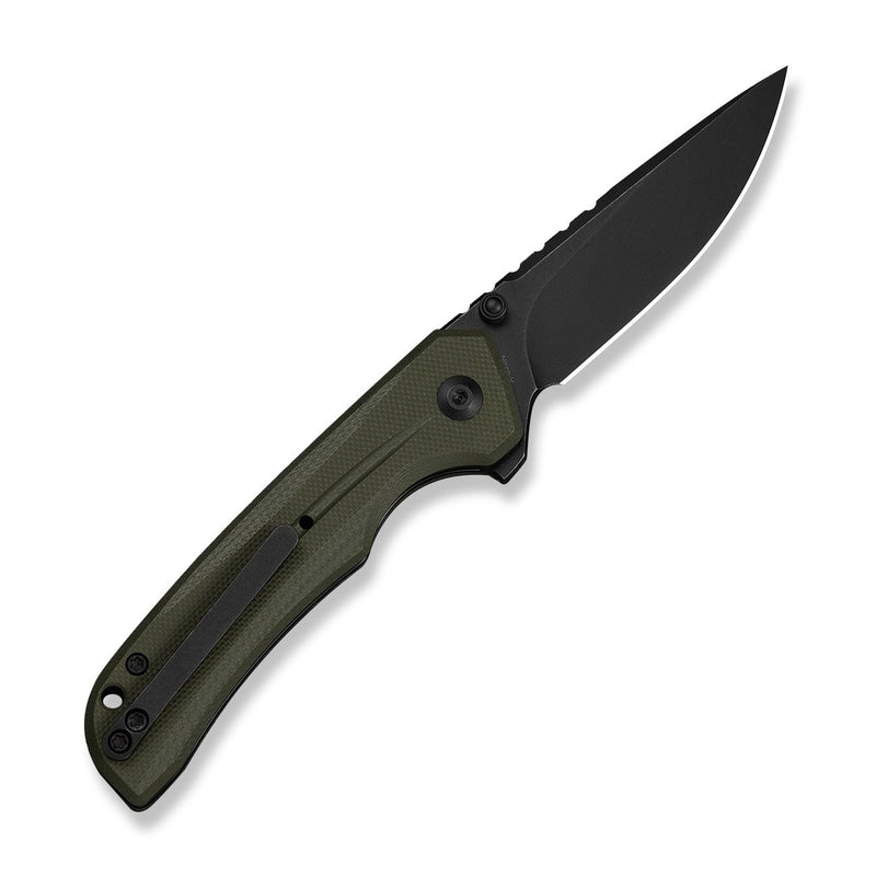 CIVIVI Tarask Flipper & Thumb Stud & Button Lock Knife OD Green G10 Handle (2.96" Black Stonewashed Nitro - V Blade) C25023C - 2