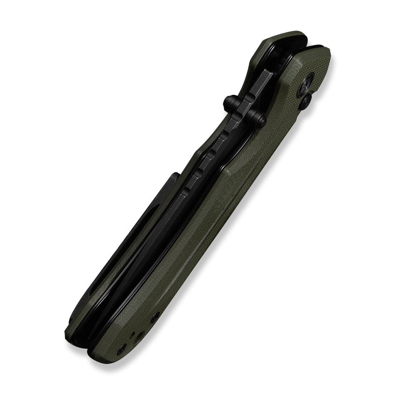 CIVIVI Tarask Flipper & Thumb Stud & Button Lock Knife OD Green G10 Handle (2.96" Black Stonewashed Nitro - V Blade) C25023C - 2