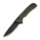 CIVIVI Tarask Flipper & Thumb Stud & Button Lock Knife OD Green G10 Handle (2.96" Black Stonewashed Nitro - V Blade) C25023C - 2