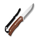 CIVIVI Thaloryn Brown Canvas Micarta Handle (4.1" Satin Finished AEB - L Blade) C25082 Sample2, With 1PC Brown Leather Sheath and 1PC Black Lanyard - CIVIVI