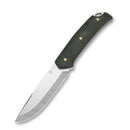 CIVIVI Thaloryn Fixed Blade Knife Green Canvas Micarta Handle (4.1" Satin Finished AEB-L Blade) C25082 Sample4, With 1PC Brown Leather Sheath and 1PC Black Lanyard - CIVIVI