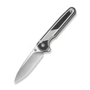 CIVIVI Torsent Flipper & Thumb Stud & Button Lock Knife Black & White G10 Handle (3.38" Satin Finished Nitro - V Blade) C24090A Sample1