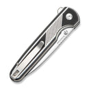 CIVIVI Torsent Flipper & Thumb Stud & Button Lock Knife Black & White G10 Handle (3.38" Satin Finished Nitro - V Blade) C24090A Sample1