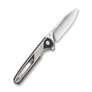 CIVIVI Torsent Flipper & Thumb Stud & Button Lock Knife Black & White G10 Handle (3.38" Satin Finished Nitro - V Blade) C24090A Sample1