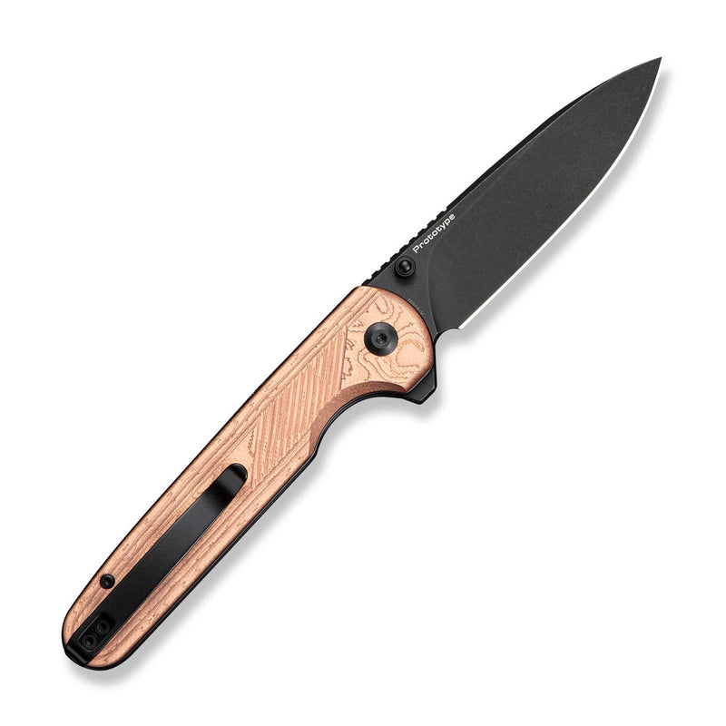 CIVIVI Torsent Flipper & Thumb Stud & Button Lock Knife G10 With Copper Foil Handle (3.38" Black Stonewashed Nitro - V Blade) C24090A Sample2