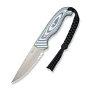 CIVIVI Torvyn Fixed Blade Knife Layered Neutral Blue & White G10 Handle (3.57" Stonewashed AEB - L Blade) C25034B Sample1, With 1PC Black Lanyard, Black Kydex Sheath & T - Clip