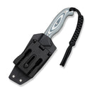 CIVIVI Torvyn Fixed Blade Knife Layered Neutral Blue & White G10 Handle (3.57" Stonewashed AEB - L Blade) C25034B Sample1, With 1PC Black Lanyard, Black Kydex Sheath & T - Clip