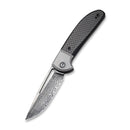CIVIVI Trailblazer Slip Joint & Thumb Hole Knife Carbon Fiber & G10 & Stainless Steel Handle (2.97" Damascus Blade) C2018DS - 1 - CIVIVI