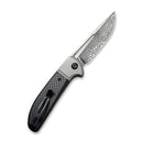 CIVIVI Trailblazer Slip Joint & Thumb Hole Knife Carbon Fiber & G10 & Stainless Steel Handle (2.97" Damascus Blade) C2018DS - 1 - CIVIVI