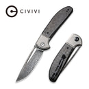 CIVIVI Trailblazer XL Slip Joint & Thumb Hole Knife Carbon Fiber & G10 & Stainless Steel Handle (3.46" Damascus Blade) C2101DS - 1 - CIVIVI