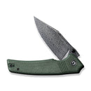 CIVIVI Tranquil Flipper & Thumb Stud Knife Micarta Handle (3.7" Damascus Blade) C23027 - DS1 - CIVIVI