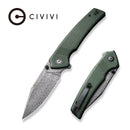 CIVIVI Tranquil Flipper & Thumb Stud Knife Micarta Handle (3.7" Damascus Blade) C23027 - DS1 - CIVIVI
