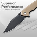 CIVIVI Tranquil Flipper & Thumb Stud Knife G10 Handle (3.7" 14C28N Blade) C23027 - 3 - CIVIVI
