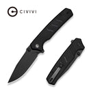 CIVIVI Trellex Flipper & Thumb Stud Knife Black G10 Handle (3.5" Black Stonewashed Nitro - V Blade) C25013 Sample1