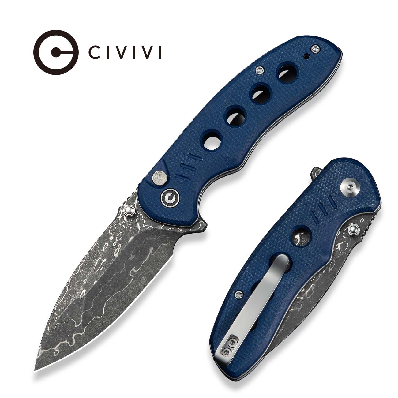 CIVIVI Triptych Flipper & Thumb Stud & Button Lock Knife Micarta Handl