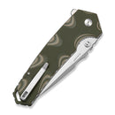 CIVIVI Tyranix Flipper & Thumb Stud Knife Layered Green & Tan G10 Handle (4.39" Satin Finished 14C28N Blade) C25018 Sample1