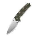 CIVIVI Tyranix Flipper & Thumb Stud Knife Layered Green & Tan G10 Handle (4.39" Satin Finished 14C28N Blade) C25018 Sample1