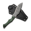 CIVIVI Vaquita II Fixed Blade Knife Micarta Handle (3.2" Damascus Blade) C047C - DS2 - CIVIVI