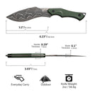 CIVIVI Vaquita II Fixed Blade Knife Micarta Handle (3.2" Damascus Blade) C047C - DS2 - CIVIVI
