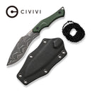 CIVIVI Vaquita II Fixed Blade Knife Micarta Handle (3.2" Damascus Blade) C047C - DS2 - CIVIVI
