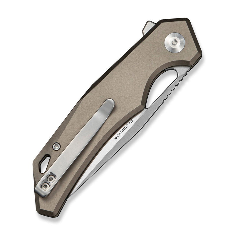 CIVIVI Vexaryn Flipper & Thumb Hole & Button Lock Knife Gray Aluminum