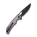 CIVIVI Vexaryn Flipper & Thumb Hole & Button Lock Knife Purple Aluminum Handle (3.39" Black Stonewashed Nitro - V Blade) C25062 Sample2 - CIVIVI