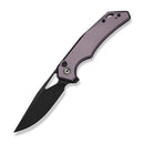 CIVIVI Vexaryn Flipper & Thumb Hole & Button Lock Knife Purple Aluminum Handle (3.39" Black Stonewashed Nitro - V Blade) C25062 Sample2 - CIVIVI