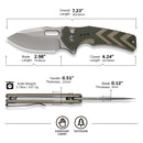 CIVIVI Vexron Flipper & Thumb Hole & Button Lock Knife G10 Handle (2.98" 14C28N Blade) C24066 - 2 - CIVIVI