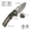 CIVIVI Vexron Flipper & Thumb Hole & Button Lock Knife G10 Handle (2.98" 14C28N Blade) C24066 - 2 - CIVIVI