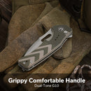 CIVIVI Vexron Flipper & Thumb Hole & Button Lock Knife G10 Handle (2.98" 14C28N Blade) C24066 - 2 - CIVIVI