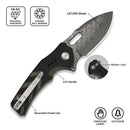 CIVIVI Vexron Flipper & Thumb Hole & Button Lock Knife G10 Handle (2.98" Damascus Blade) C24066 - DS1 - CIVIVI