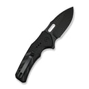 CIVIVI Vexron Flipper & Thumb Hole & Button Lock Knife Milled Black G10 Handle (2.98" Black Stonewashed 14C28N Blade) C24066 - 1 - CIVIVI