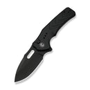 CIVIVI Vexron Flipper & Thumb Hole & Button Lock Knife Milled Black G10 Handle (2.98" Black Stonewashed 14C28N Blade) C24066 - 1 - CIVIVI