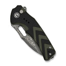 CIVIVI Vexron Flipper & Thumb Hole & Button Lock Knife Milled Black & Green G10 Handle (2.98" Damascus Blade) C24066 - DS1 - CIVIVI