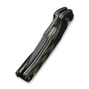 CIVIVI Vexron Flipper & Thumb Hole & Button Lock Knife Milled Black & Green G10 Handle (2.98" Damascus Blade) C24066 - DS1 - CIVIVI