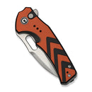 CIVIVI Vexron Flipper & Thumb Hole & Button Lock Knife Milled Orange & Black G10 Handle (2.98" Satin Finished 14C28N Blade) C24066 - 3 - CIVIVI