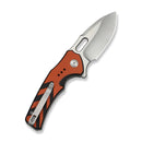 CIVIVI Vexron Flipper & Thumb Hole & Button Lock Knife Milled Orange & Black G10 Handle (2.98" Satin Finished 14C28N Blade) C24066 - 3 - CIVIVI