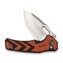 CIVIVI Vexron Flipper & Thumb Hole & Button Lock Knife Milled Orange & Black G10 Handle (2.98" Satin Finished 14C28N Blade) C24066 - 3 - CIVIVI