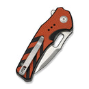 CIVIVI Vexron Flipper & Thumb Hole & Button Lock Knife Milled Orange & Black G10 Handle (2.98" Satin Finished 14C28N Blade) C24066 - 3 - CIVIVI