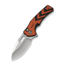 CIVIVI Vexron Flipper & Thumb Hole & Button Lock Knife Milled Orange & Black G10 Handle (2.98" Satin Finished 14C28N Blade) C24066 - 3 - CIVIVI