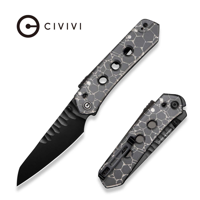 CIVIVI Vision FG Thumb Stud & Superlock Knife Polished Clear Lexan Handle (3.54" Black CPM S35VN Blade) C22036 - 2025 BSW2