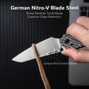 CIVIVI Vision FG Thumb Stud & Superlock Knife Polished Clear Lexan Handle (3.54" Satin Finished Nitro-V Blade With Rock-Grind Pattern) C22036-8 - CIVIVI